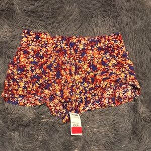 Kirra Women's Floral Athletic Shorts - Red and Blue